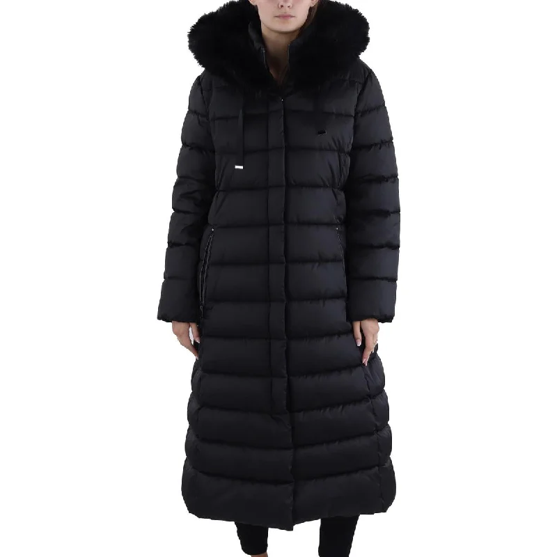 Breezy Comfort Tahari Womens Quilted Maxi Parka Coat