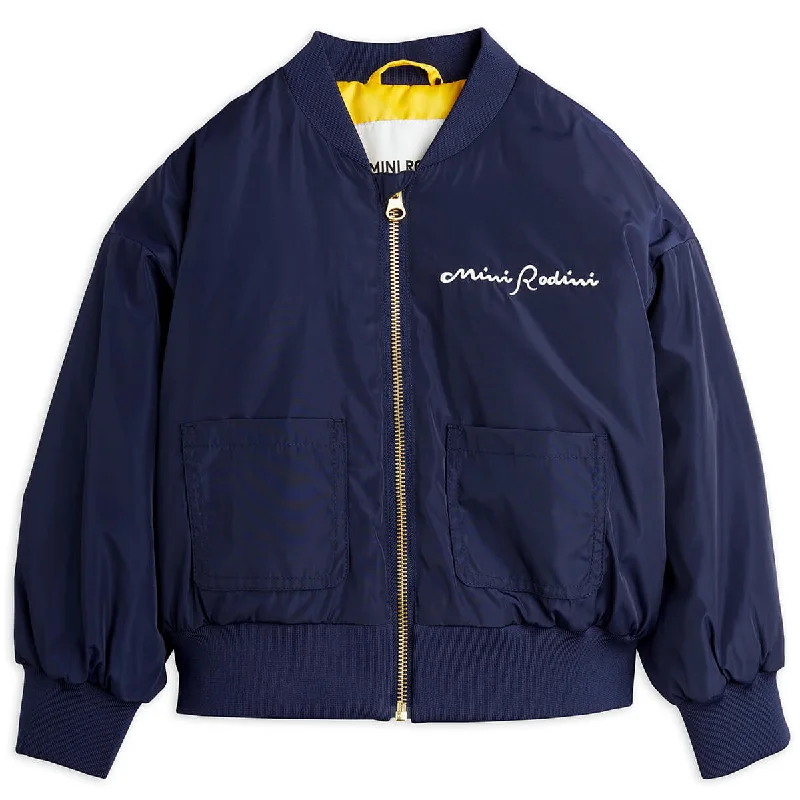 All-Day Style Mini Rodini Society Baseball Jacket in Blue by Mini Rodini