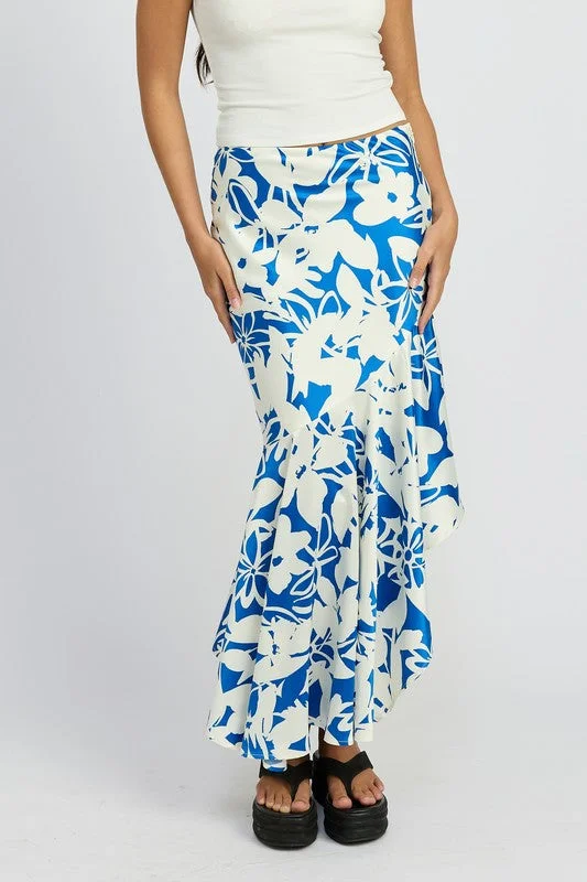 Modern Chic ASYMMETRICAL RUFFLE HEM SKIRT