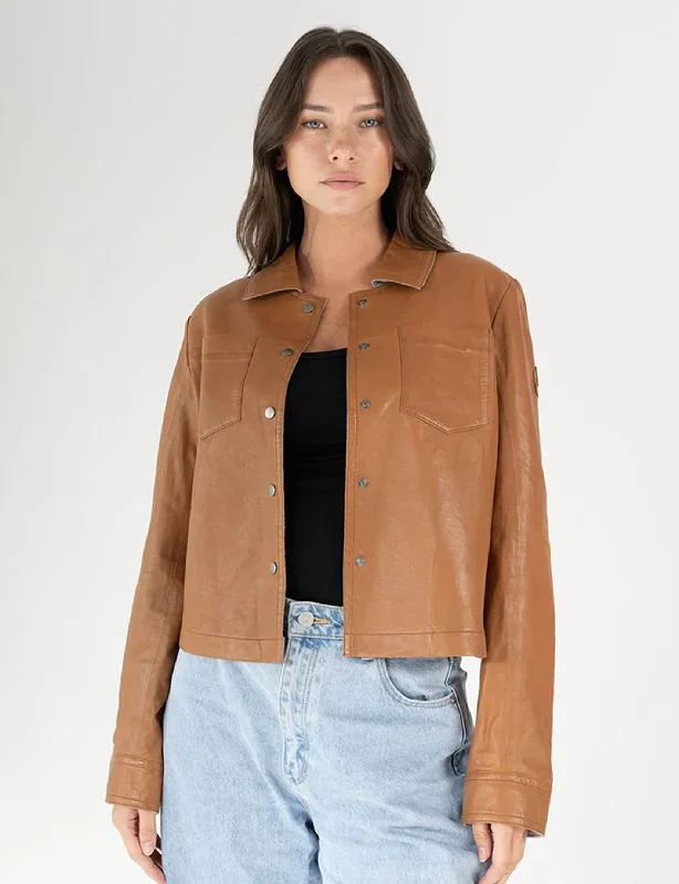 All-Day Style Lefei Leather Jacket, Camel