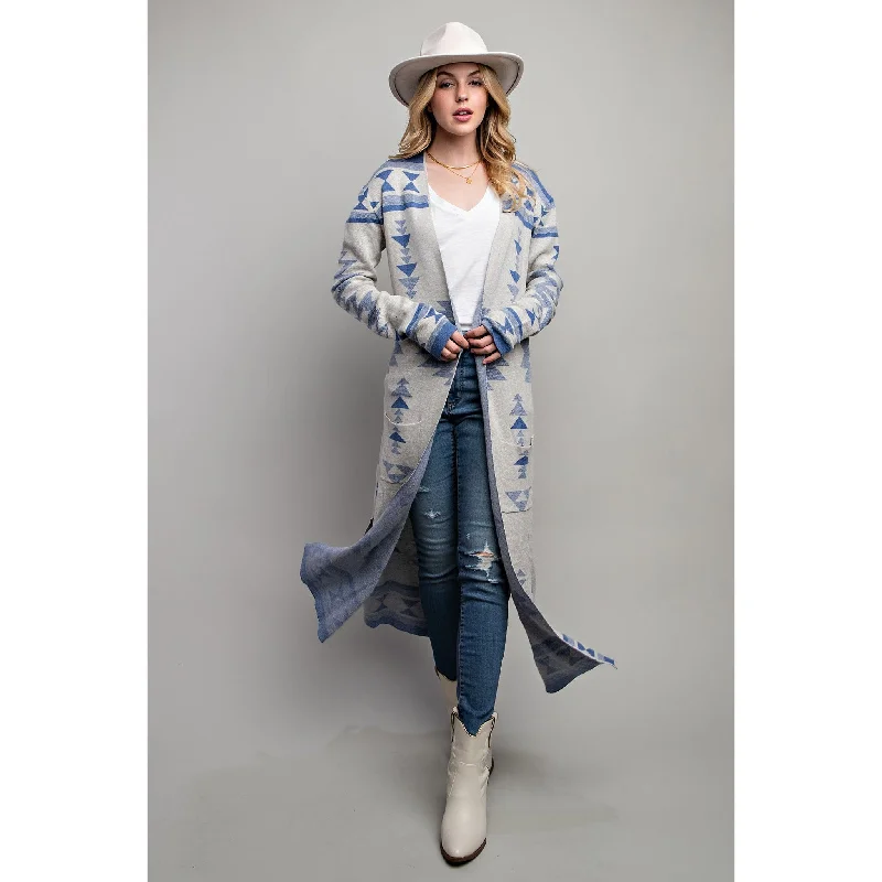 Soft Casuals Sweet Generis Aztec Print Long Cardigan