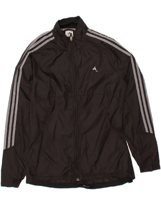 Comfortable Lounge Wear ADIDAS Womens Tracksuit Top Jacket UK 12 Medium Black Nylon