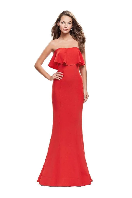 Breezy Outfits La Femme - 25419 Strapless Fitted Ruffled Mermaid Gown