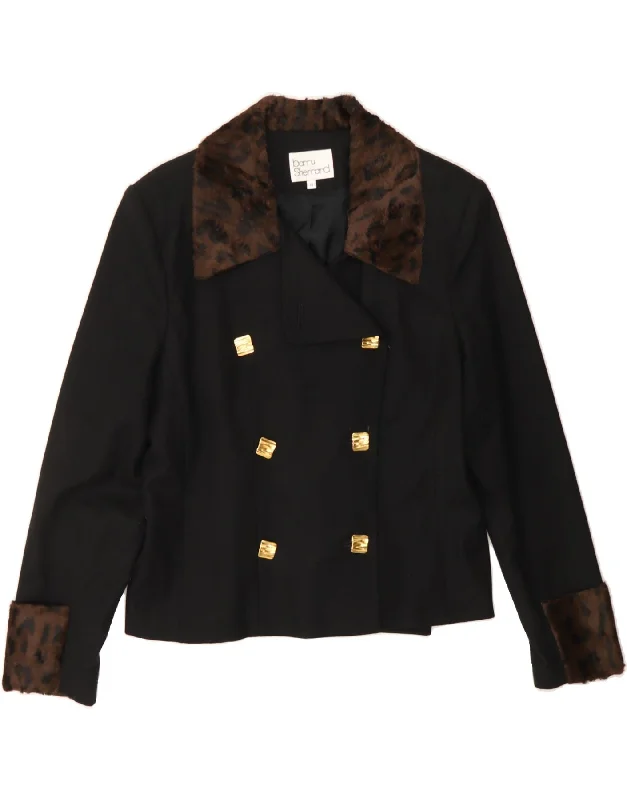 Effortless Outfits BARRY SHERRARD Womens Blazer Jacket UK 14 Medium Black Animal Print