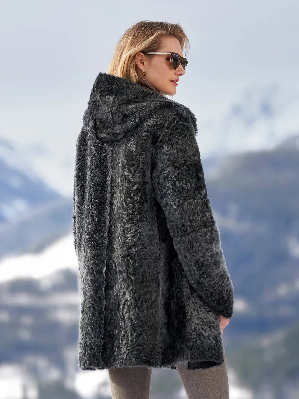 Comfortable Jackets Olivera Reversible Shearling Coat