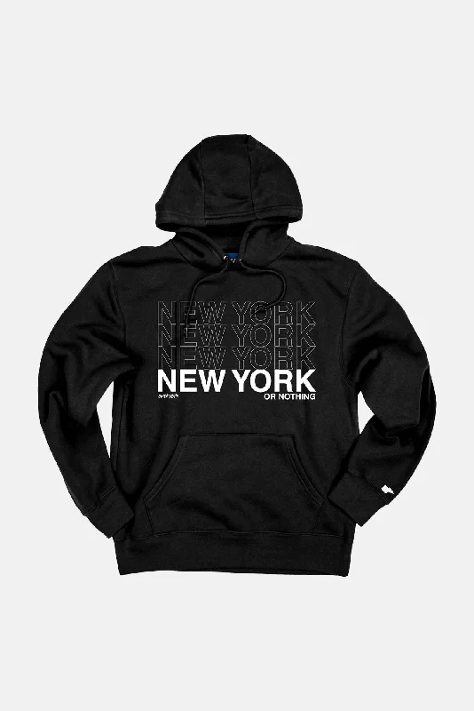 Soft Feel New York or Nothing Hoodie Jet Black