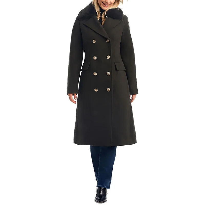 Layered Style Vince Camuto Womens Wool Blend Cozy Pea Coat