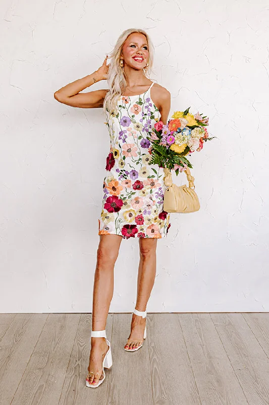 Timeless Outfits Poised For Romance Embroidered Mini Dress In White