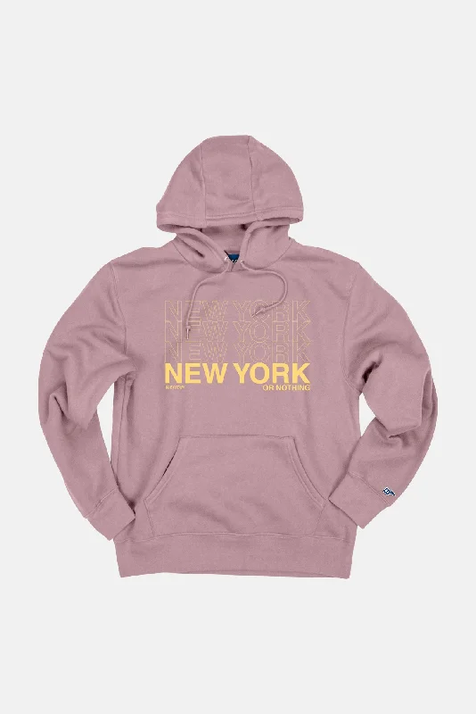 Stylish Casuals New York or Nothing Hoodie Dusty Pink/Yellow