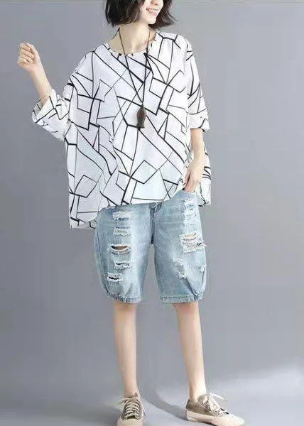 Soft Comfort French Black Letter O-Neck Loose Spring Shirts