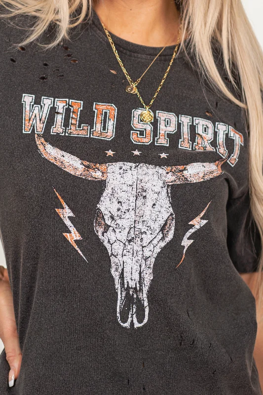 Relaxed Chic Wild Spirit Longhorn Graphic Tee