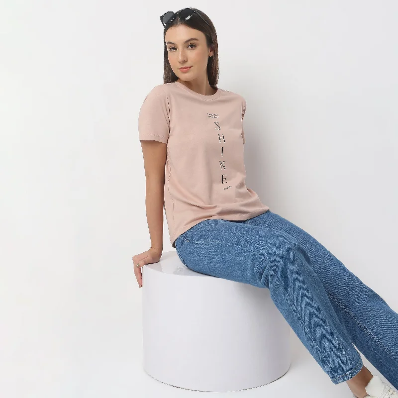 Soft Textures Regular Fit Graphic T-Shirt