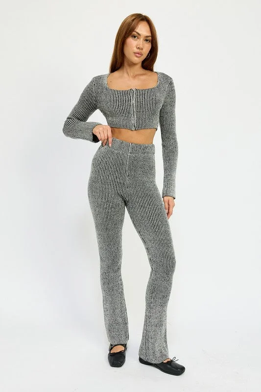 Cozy Footwear HIGH WAIST RIBED PANTS