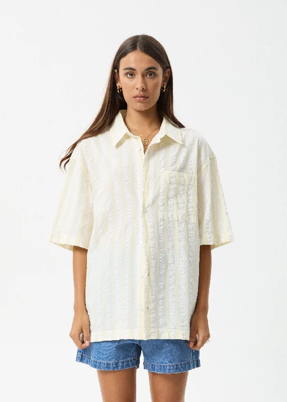 Versatile Style AFENDS Womens Splice - Short Sleeve Shirt - White / Lemongrass