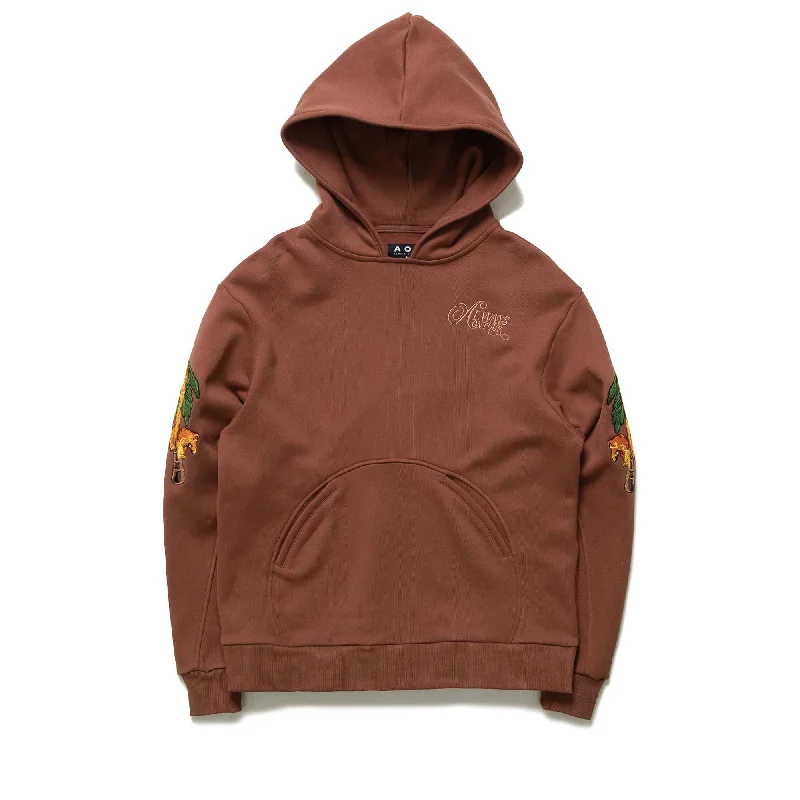 Easy Comfort Style Always On Tour Palm Tree Hoodie - Brown