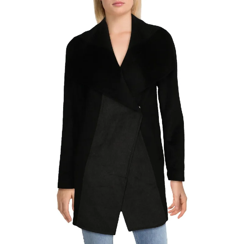 Soft Trends Tahari Nikki Women's Wool Blend Two Tone Double Face Coat