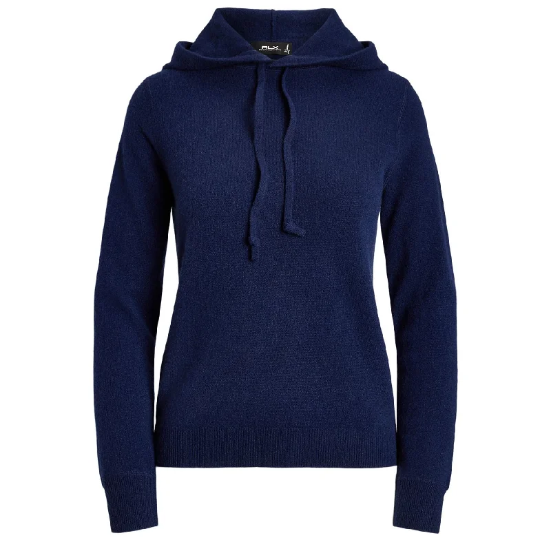 Elegant Dressing Womens RLX Cashmere Hoodie Refined Navy - 2025