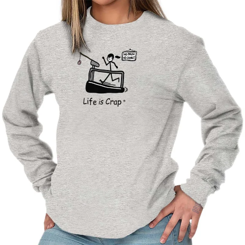 Soft Knitwear Running For Donuts Long Sleeve Tee
