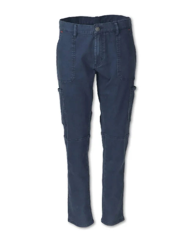 Cozy Chic Wear Women's Stretch Canvas Utility Pant In Navy