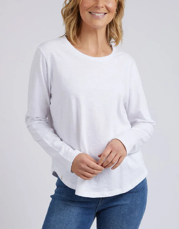 Soft Feel Everyday Long Sleeve Tee - White