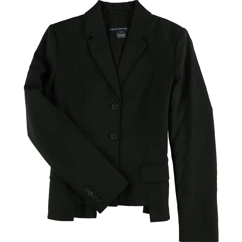 Effortless Looks French Connection Womens Professional Three Button Blazer Jacket, Black, 2