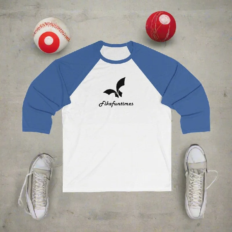 Warm Wear Unisex Fikafuntimes Logo Print Contrast Block Color Baseball T-Shirt
