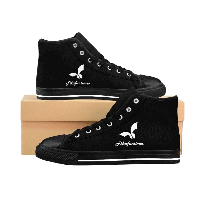 Stylish Jackets High Top Breathable Canvas Lace-Up Fikafuntimes Logo Print Sneakers