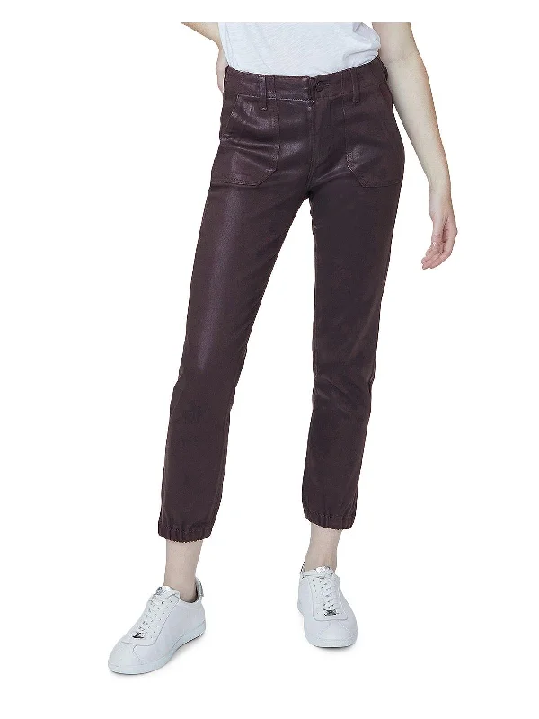 Easygoing Fashion Mayslie Womens Coated High Rise Jogger Jeans