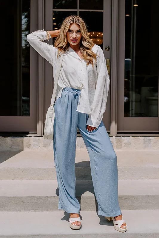 Warm Wear Major Milestone High Waist Pants In Sky Blue