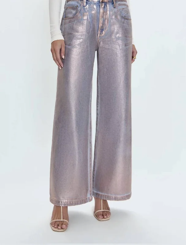 Urban Chic Jadyn Low Slung Palazzo Jeans In Tinsel