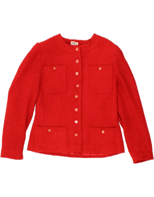 Versatile Casuals VINTAGE Womens Blazer Jacket IT 46 Large Red Acrylic
