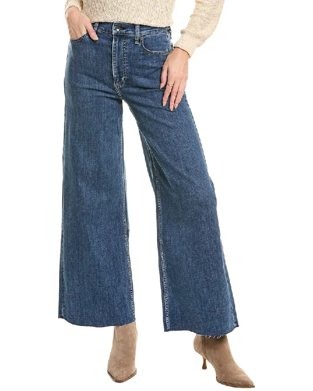 Weekend Comfort rag & bone Serena Medium Wash High-Rise Wide Leg Jean