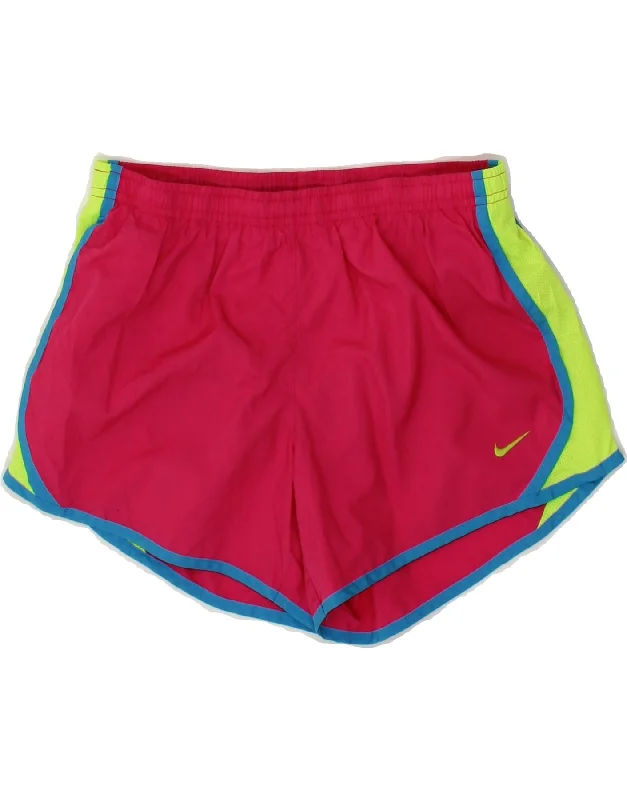 Comfy Chic Wear NIKE Womens Dri Fit Sport Shorts UK 16 Large Pink Colourblock Polyester Comfy Chic Wear NIKE Womens Dri Fit Sport Shorts UK 16 Large Pink Colourblock Polyester