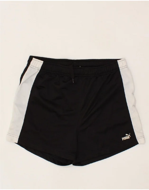 Everyday Outfits PUMA Womens Graphic Sport Shorts UK 12 Medium  Black Colourblock Polyester