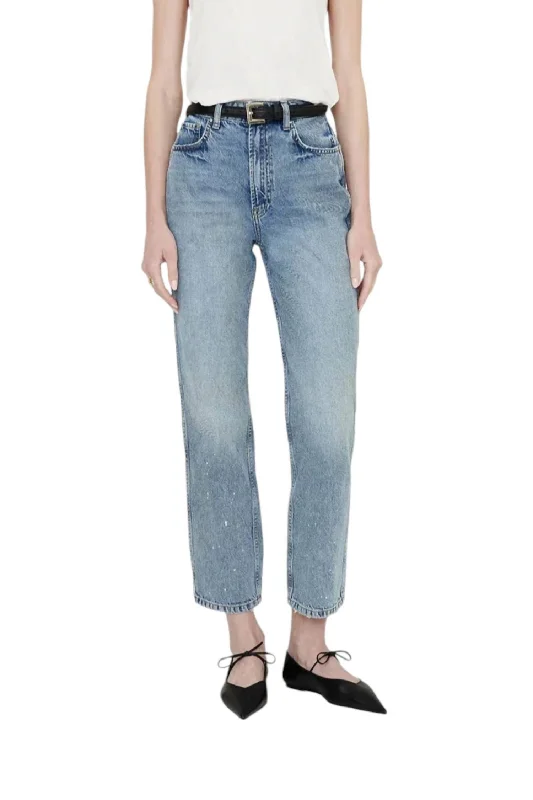Sporty Wear Paint Vin Jeans In Pacific Blue