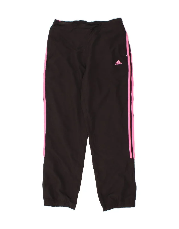 Weekend Comfort ADIDAS Womens Tracksuit Trousers Joggers UK 12 Medium Black Polyester