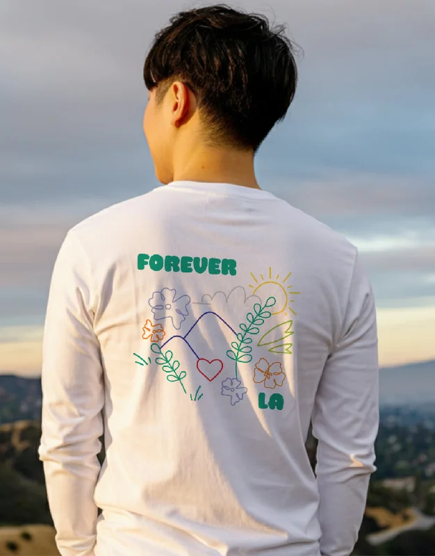 Soft Comfort Wear Forever LA Long-Sleeve Pocket Tee - White