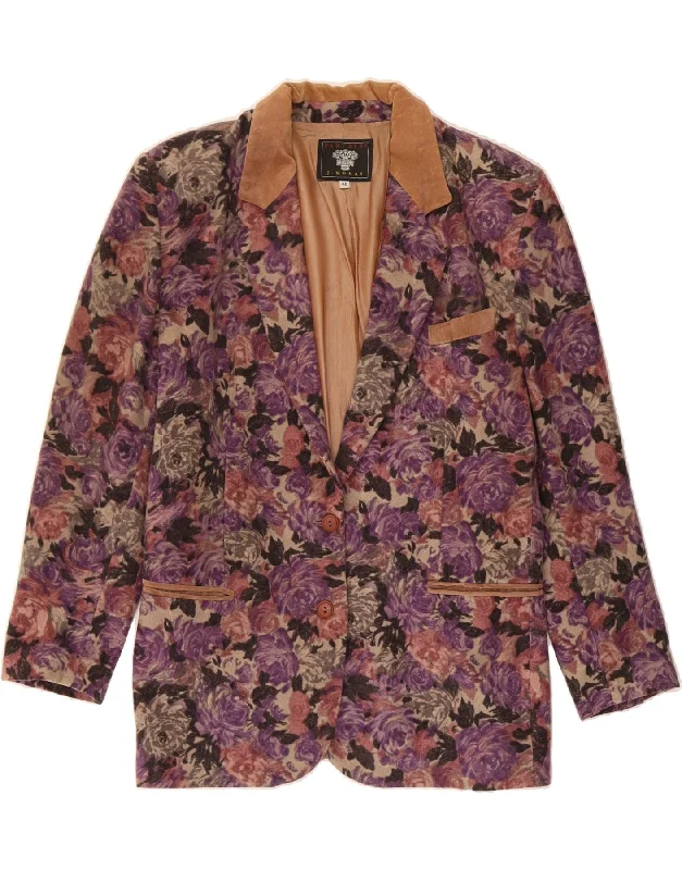 Stylish Jackets PANCALDI & B Womens Blazer Jacket IT 46 Large Multicoloured Floral