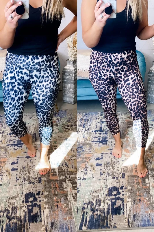 Soft Comfort Spot The One- {Gray & Brown} Leopard Print Capri Length Leggings