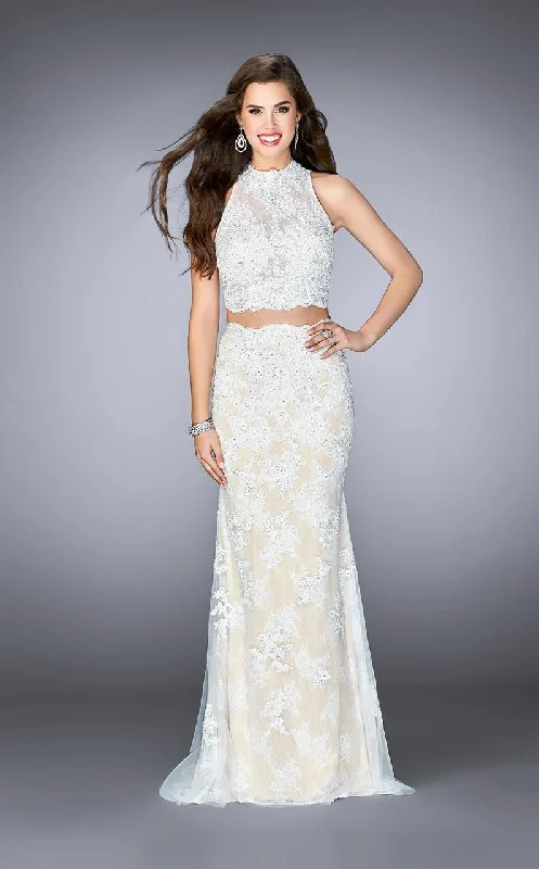 Cozy Knits La Femme Gigi - 24615 Two-Piece Lace Illusion Long Evening Gown