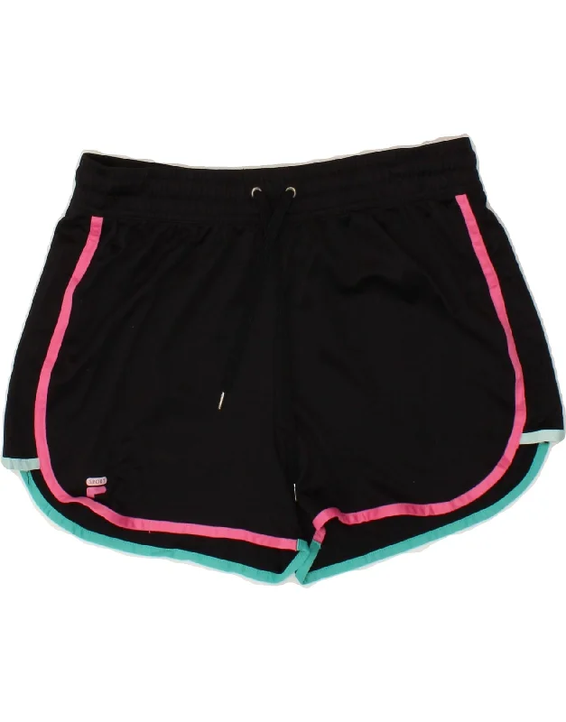 Cozy Fitting FILA Womens Sport Shorts UK 16 Large Black Polyester