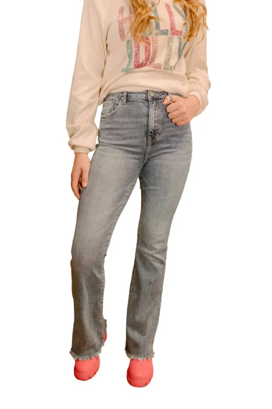 Elegant Wear Hannah Vintage High Rise Flare Denim Jean In Light Wash