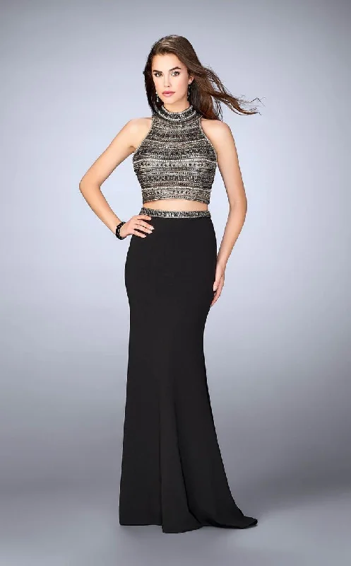 Comfy Pants La Femme Gigi - 24188 Regal Beaded Jersey Long Evening Gown