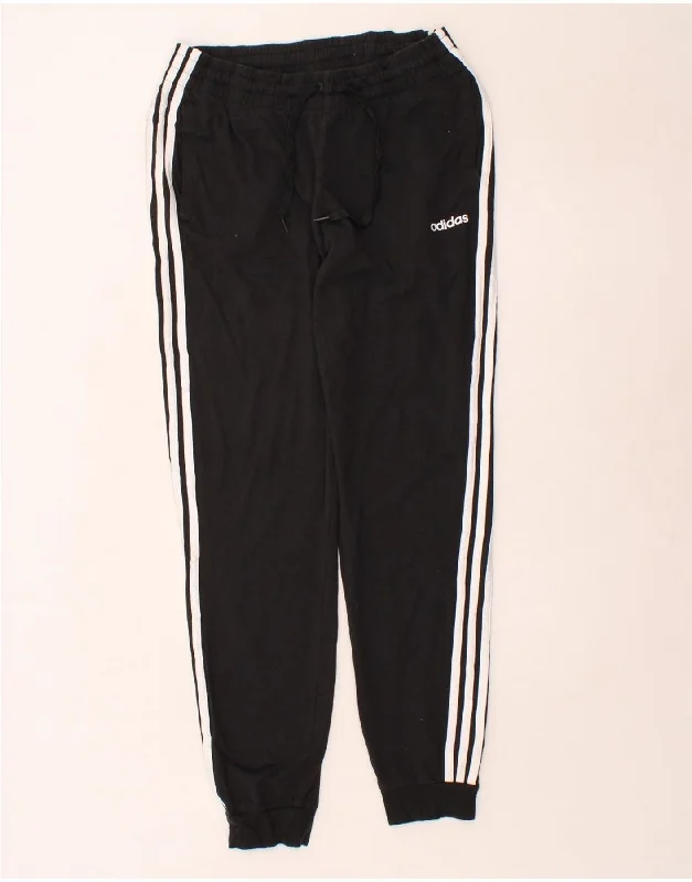 Fashion Comfort ADIDAS Womens Tracksuit Trousers Joggers UK 12/14 Medium Black Cotton