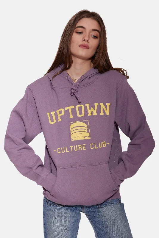 Easy Comfort Style Uptown Culture Club Hoodie Mauve / Pale Yellow