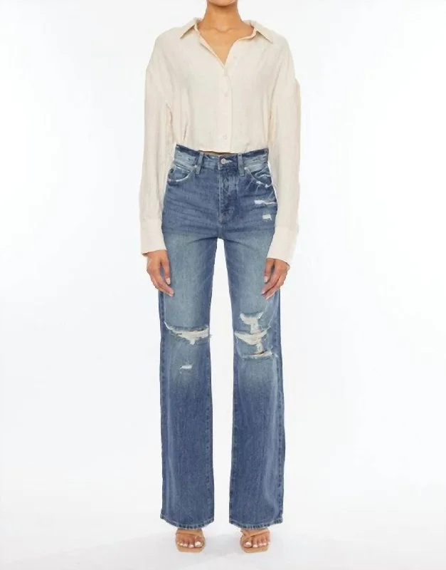Classic Comfort Gabbie Super High Rise Wide Leg Flare Jeans In Light Wash