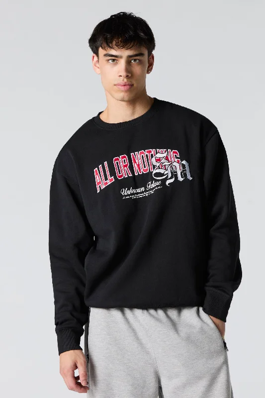 Elegant Fit Embroidered Fleece Sweatshirt