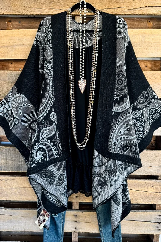Cozy Lifestyle Say It's So Poncho - Black