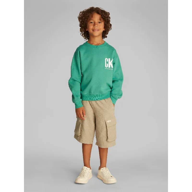 Trendy Layers Calvin Klein Bahama Green Summer Backprint Cn Hoodie