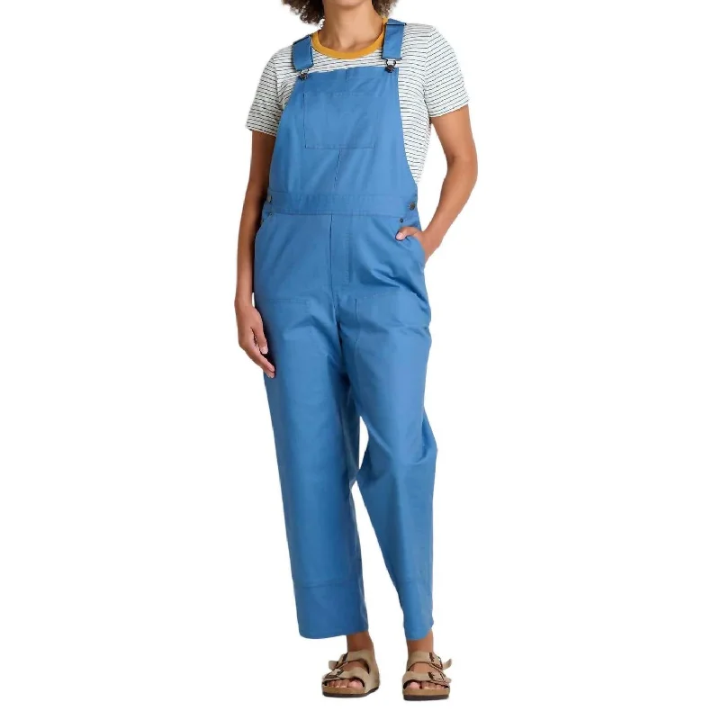 Cozy Footwear Women's Juniper Utility Overall In French Blue